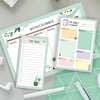 Haftalık, Günlük Planlayıcı Set - 50 Sayfa Tarihsiz Masaüstü Planner - Gençler, Kızlar, Yetişkinler İçin To Do List - 3 Parça - Green Serisi Çok Renkli