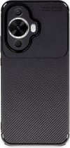 Huawei Nova 12s Uyumlu Kılıf Auto Focus Karbon Kapak - Siyah Belirtilmemiş