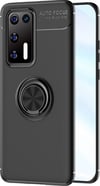 Huawei P40 Uyumlu Kılıf Range Yüzüklü Silikon - Siyah Belirtilmemiş