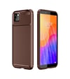 Huawei Y5p Uyumlu Kılıf Auto Focus Karbon Kapak - Kahverengi Belirtilmemiş