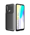 Huawei Y6p Uyumlu Kılıf Auto Focus Karbon Kapak - Siyah Belirtilmemiş