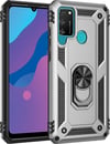 Huawei Y6p Uyumlu Kılıf Sofya Yüzüklü Silikon Kapak - Gümüş Belirtilmemiş