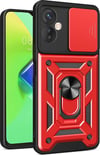 İnfinix Hot 30 4g Uyumlu Kılıf Pars Lens Yüzüklü Silikon - Kırmızı Belirtilmemiş