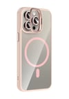Joko Apple Uyumlu iPhone 15 Pro Max Uyumlu Remim Lensli Magsafe Standlı Kapak - Pembe Belirtilmemiş