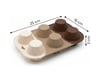 Kahve Rengi 6 Lı Silikon Kek Ve Çikolata Kalıbı & Muffin Kabı Pişirme Gereci 16x25 Cm Mor