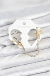 Kelebekli Model Pirinç Gold Renk Zincir Bağlantılı Ear Cuff Küpe Seti Diğer