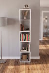 Kitaplık Ahşap Dekoratif Raf 5 Katlı Modern Çok Amaçlı Kitaplık Salon Ofis Kitaplığı 7067 Beyaz Çok Renkli