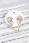 Kutup Yıldızı Model Pirinç Gold Renk Zincir Bağlantılı Ear Cuff Küpe Seti Diğer