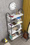 Metal Kitaplık Beyaz 150 Cm Çok Renkli