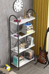 Metal Kitaplık Beyaz 150 Cm Çok Renkli