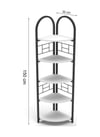 Metal Köşe Kitaplığı Beyaz 150 Cm Çok Renkli