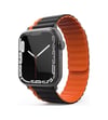 Movenchy Apple Watch 42mm Uyumlu Mo-wb1 Çift Renk Mıknatıslı Silikon Kordon - Siyah-turuncu -