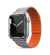 Movenchy Apple Watch 42mm Uyumlu Mo-wb1 Çift Renk Mıknatıslı Silikon Kordon - Gri-turuncu -