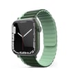 Movenchy Apple Watch 42mm Uyumlu Mo-wb1 Çift Renk Mıknatıslı Silikon Kordon - Koyu Yeşil-açık Yeşil -
