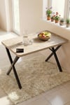 Mutfak Masası 110x70 Cm Modern Ahşap Görünümlü Yemek Masası Ofis Bahçe Balkon Cafe Masa 9831 Travert Çok Renkli
