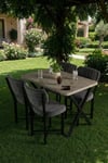 Mutfak Masası 110x70 Cm Modern Ahşap Görünümlü Yemek Masası Ofis Bahçe Balkon Cafe Masa 9831 Travert Çok Renkli