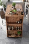 Mutfak Masası Mutfak Adası Ada Masa Bar Masası Kahvaltı Masası Raflı Çok Amaçlı Dolap Modern Masa 120x60 Cm 9836 Atlantik Çam Çok Renkli