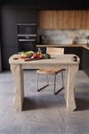 Mutfak Masası Mutfak Adası Ada Masa Bar Masası Kahvaltı Masası Raflı Çok Amaçlı Dolap Modern Masa 120x60 Cm 9835 Traverten Çok Renkli