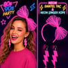 Neon Pembe Dantel Taç Ve Şimşek Küpe 80'ler 90'lar Parti Seti 82058839