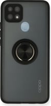 Oppo A15 Uyumlu Kılıf Montreal Yüzüklü Silikon Kapak - Siyah Belirtilmemiş