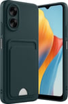 Oppo A38 Uyumlu Kılıf Kelvin Kartvizitli Silikon - Koyu Yeşil Belirtilmemiş