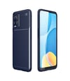 Oppo A54 4g Uyumlu Kılıf Auto Focus Karbon Kapak - Lacivert Belirtilmemiş