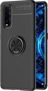 Oppo Find X2 Uyumlu Kılıf Range Yüzüklü Silikon - Siyah Belirtilmemiş