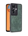 Oppo Reno 11f Uyumlu Kılıf Aras Deri Kapak - Koyu Yeşil Belirtilmemiş