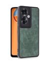 Oppo Reno 11f Uyumlu Kılıf Aras Deri Kapak - Koyu Yeşil Belirtilmemiş
