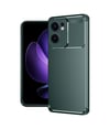 Oppo Reno 13f Uyumlu Kılıf Auto Focus Karbon Kapak - Koyu Yeşil Belirtilmemiş