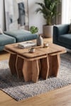 Orta Sehpa Ve Zigon Sehpa 5'li Set Modern Çok Amaçlı Salon Oturma Odası Yan Sehpa 9248 Atlantik Çam Çok Renkli