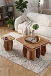 Orta Sehpa Ve Zigon Sehpa 5'li Set Modern Çok Amaçlı Salon Oturma Odası Yan Sehpa 9248 Atlantik Çam Çok Renkli