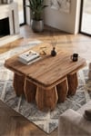 Orta Sehpa Ve Zigon Sehpa 5'li Set Modern Çok Amaçlı Salon Oturma Odası Yan Sehpa 9248 Atlantik Çam Çok Renkli
