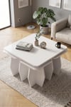 Orta Sehpa Ve Zigon Sehpa 5'li Set Modern Çok Amaçlı Salon Oturma Odası Yan Sehpa 9247 Beyaz Çok Renkli