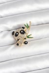 Panda Model Broş Altın - Kırmızı