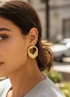 Pirinç Gold Renk Halka Sarmal Model Vintage Kadın Küpe Diğer