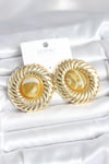 Pirinç Gold Renk Kehribar Boncuklu Vintage Kadın Küpe Diğer