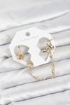 Pirinç Gold Renk Yılan Model Zincir Bağlantılı Ear Cuff Küpe Seti Diğer