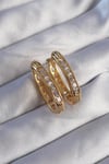 Pirinç Gold Renk Zirkon Taşlı Oval Model Küpe Diğer
