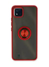 Realme C11 2021 Uyumlu Kılıf Montreal Yüzüklü Silikon Kapak - Kırmızı Belirtilmemiş