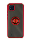 Realme C11 2021 Uyumlu Kılıf Montreal Yüzüklü Silikon Kapak - Kırmızı Belirtilmemiş