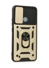 Realme C11 2021 Uyumlu Kılıf Pars Lens Yüzüklü Silikon - Gold Belirtilmemiş