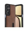 Realme C65 Uyumlu Sara Kartvizitli Deri Kılıf - Taba Belirtilmemiş