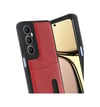 Realme C65 Uyumlu Sara Kartvizitli Deri Kılıf - Kırmızı Belirtilmemiş