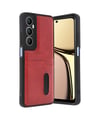 Realme C65 Uyumlu Sara Kartvizitli Deri Kılıf - Kırmızı Belirtilmemiş