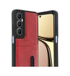 Realme C65 Uyumlu Sara Kartvizitli Deri Kılıf - Kırmızı Belirtilmemiş