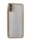 Samsung Galaxy A05 Uyumlu Kılıf Lensli Silikon - Gold Belirtilmemiş