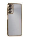 Samsung Galaxy A05s Uyumlu Kılıf Lensli Silikon - Gold Belirtilmemiş