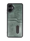 Samsung Galaxy A06 Uyumlu Kılıf Sara Kartvizitli Deri Kılıf - Koyu Yeşil Belirtilmemiş