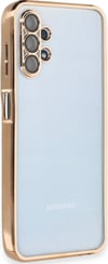 Samsung Galaxy A13 4g Uyumlu Kılıf Lensli Silikon - Gold Belirtilmemiş